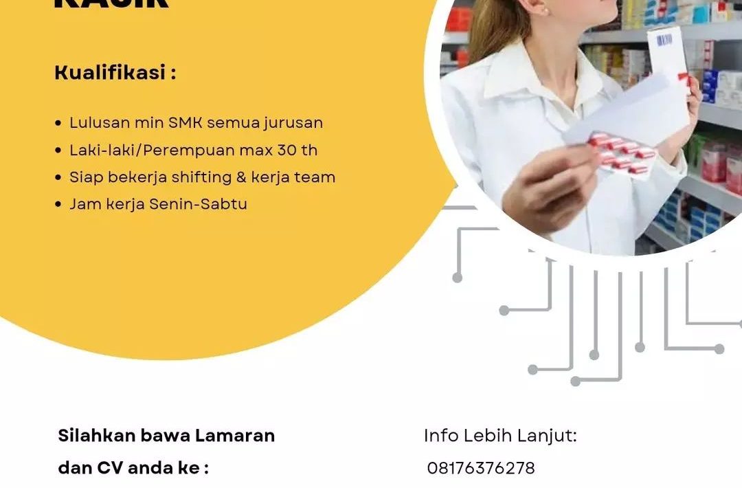 lowongan kasir apotek bkk smk mahadhika 4